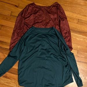 Two long sleeve Kindred Bravely athletic tops